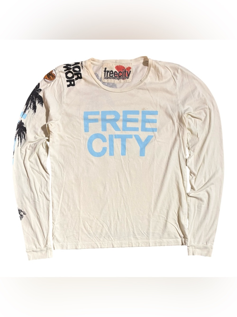 Free City Womens Japan Life Nature Love Long Sleeve T-Shirt